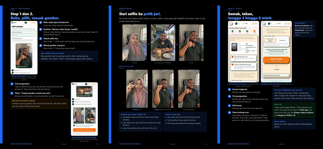 Halaman dalam panduan Cara Aku Buat Video Haziq